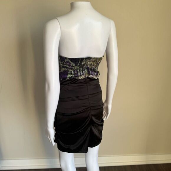 Vintage Rubber Ducky Strapless Satin Ruched Dress - Picture 5 of 6